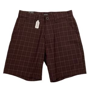 Brixton Men’s Choice Chino‎ Short - Brown Plaid - Size 31 - NEW